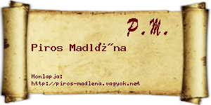 Piros Madléna névjegykártya